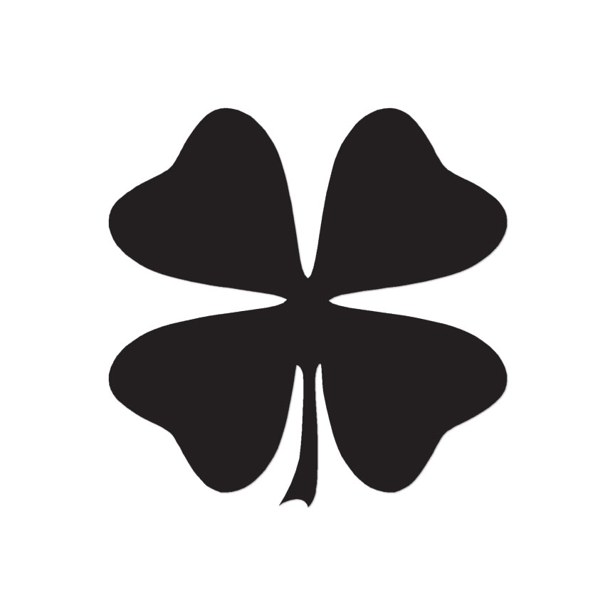 Four Leaf Clover - Vinyl Decal Sticker - Multiple Color & Sizes